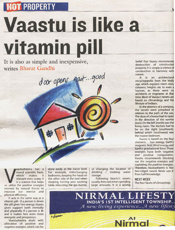 Vastu is like a vitamin pill