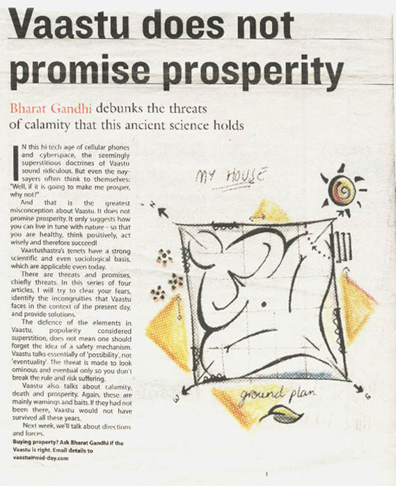 Vaastu does not promise prosperity